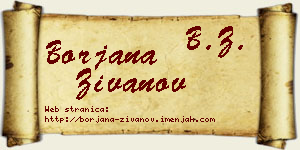 Borjana Živanov vizit kartica